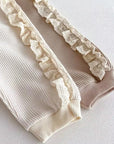 2pcs Waffle Lace Sweatsuit Set