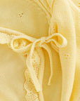 Heirloom Lace Knit Wrap Romper Yellow