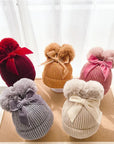 Double Pom Pom Knit Hat