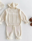 2pcs Ruffle Sweater Pants Set