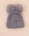 Double Pom Pom Knit Hat