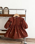 Classic Floral Corduroy Dress