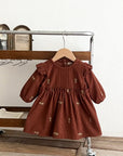 Classic Floral Corduroy Dress