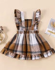 Plaid Ruffle Overall Dress