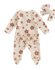 2pcs Floral Onesie Set