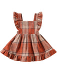 Plaid Ruffle Overall Dress