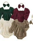 Smocked Romper Bow Set