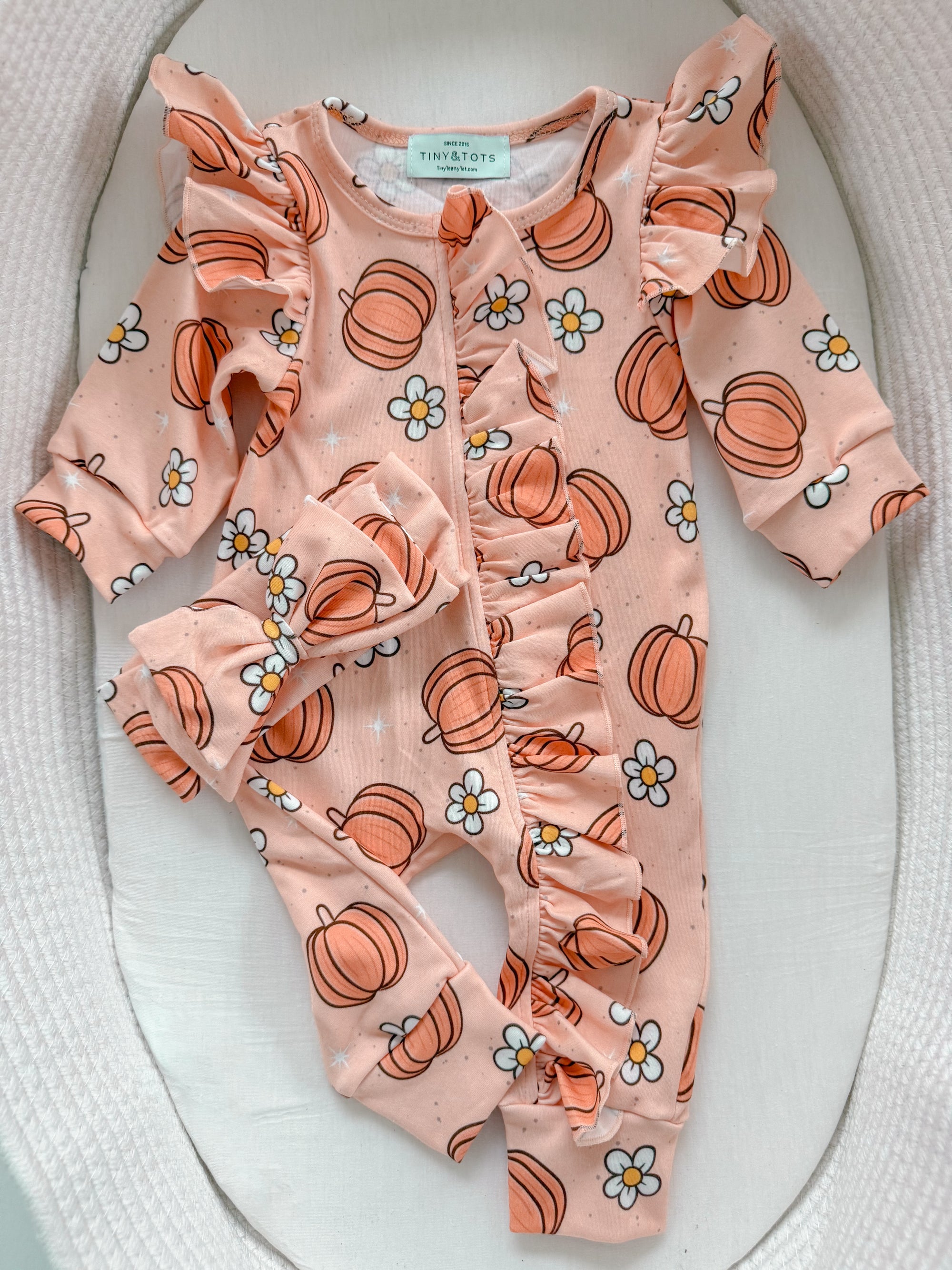 Pumpkin Patch Bloom Ruffle Onesie Set