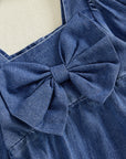 Bluebell Bow Denim Romper Set