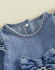 Sweetheart Denim Bow Romper