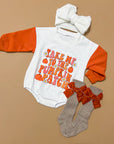Pumpkin Patch Sweater Romper (Orange)