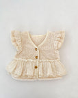 Vintage Lace Trim Fuzzy Vest