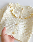 Ruffle Popcorn Knit Cardigan