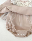 Rosé Lace Romper Dress