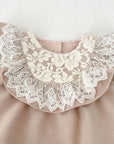 Rosé Lace Romper Dress