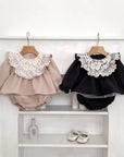 Noir Lace Romper Dress