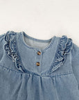 Vintage Ruffle Denim Romper