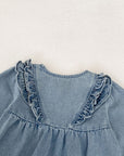 Vintage Ruffle Denim Romper