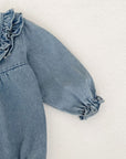 Vintage Ruffle Denim Romper