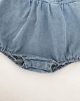 Vintage Ruffle Denim Romper