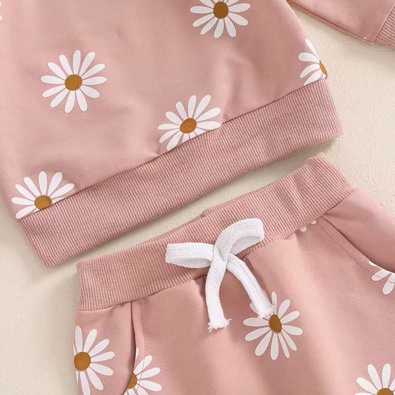 2pcs Floral  Sweatsuit Set