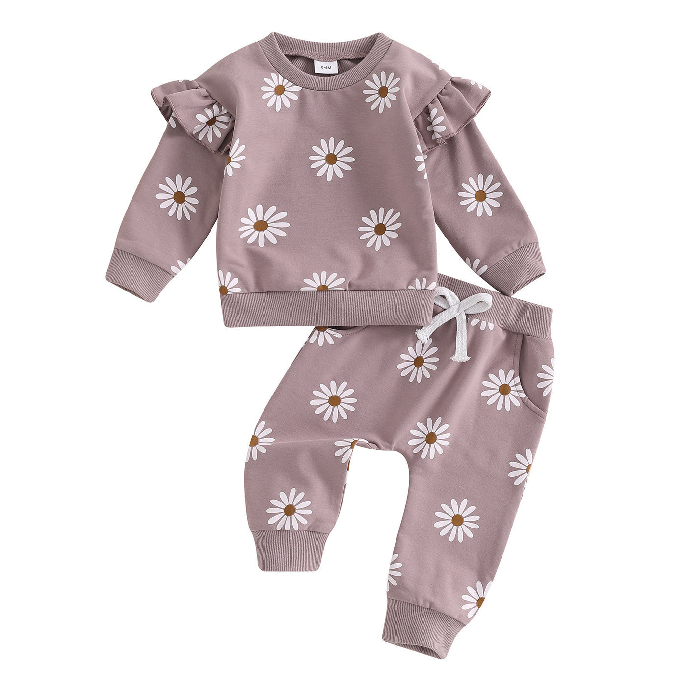 2pcs Floral  Sweatsuit Set