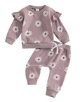 2pcs Floral Sweatsuit Set