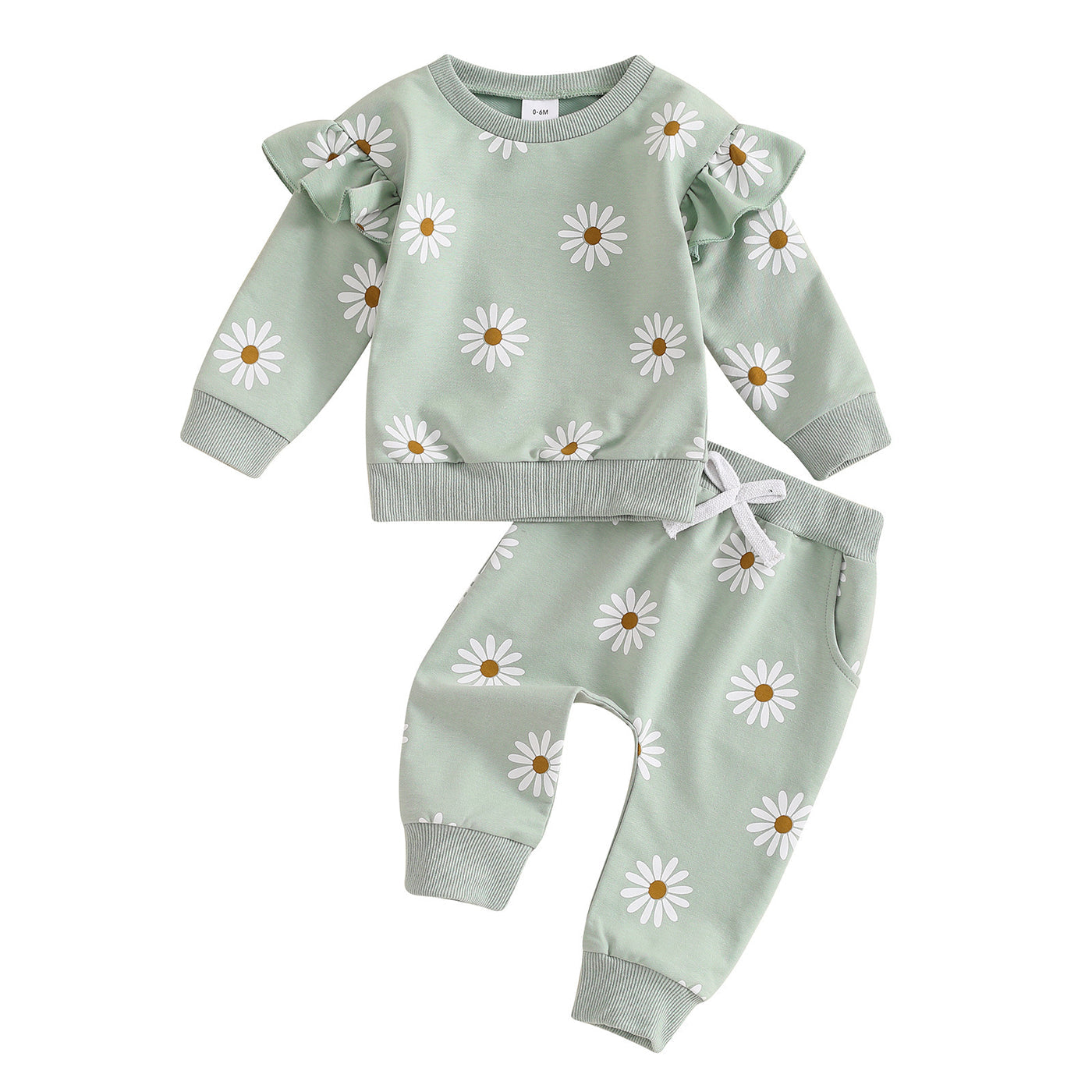2pcs Floral  Sweatsuit Set