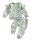 2pcs Floral Sweatsuit Set