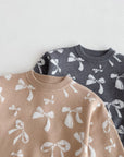 Bow Blossom Knit Gray Set