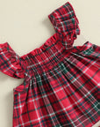 Christmas Plaid Ruffle Bloomer Set