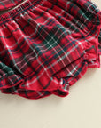 Christmas Plaid Ruffle Bloomer Set