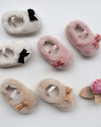 Velvet Bow Fur Shoes