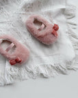 Velvet Bow Fur Shoes