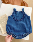 Heart Denim Romper