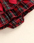 3pcs Buffalo Plaid Suspender Skirt
