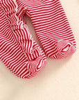 2pcs Red Stripes Onesie