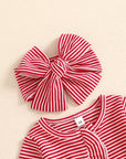 2pcs Red Stripes Onesie