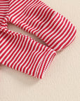 2pcs Red Stripes Onesie