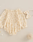 Bow Smocked Romper Set
