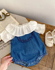 Heart Denim Romper