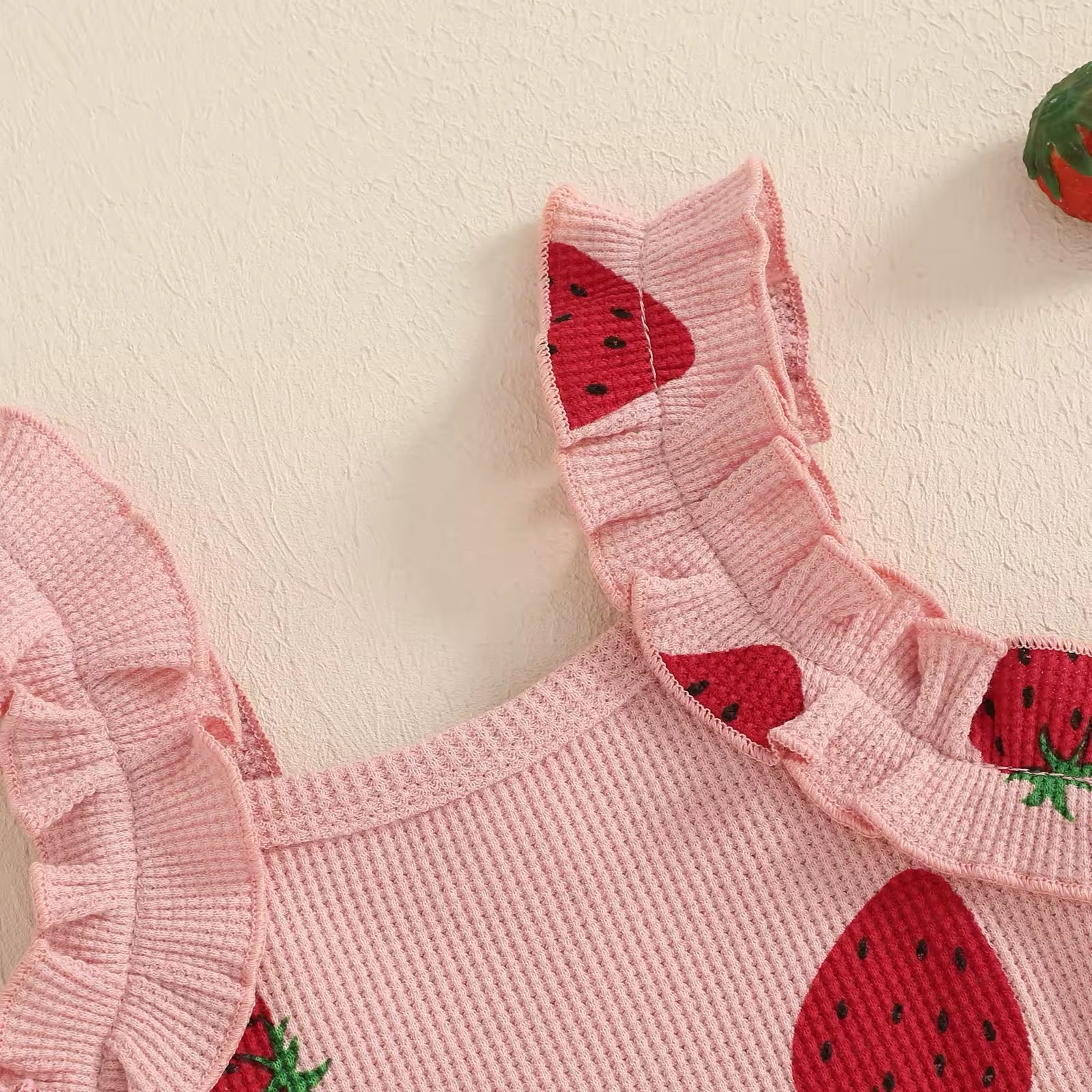 Strawberry Bow Romper Set