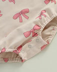 2pcs Bow Romper Set