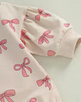 2pcs Bow Romper Set