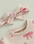 2pcs Bow Romper Set