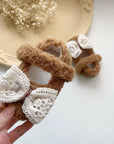 Fuzzy Lace Ribbon Shoes