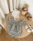 Floral Ruffle Lace Baby Romper