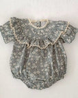 Floral Ruffle Lace Baby Romper