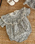 Floral Ruffle Lace Baby Romper