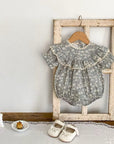 Floral Ruffle Lace Baby Romper